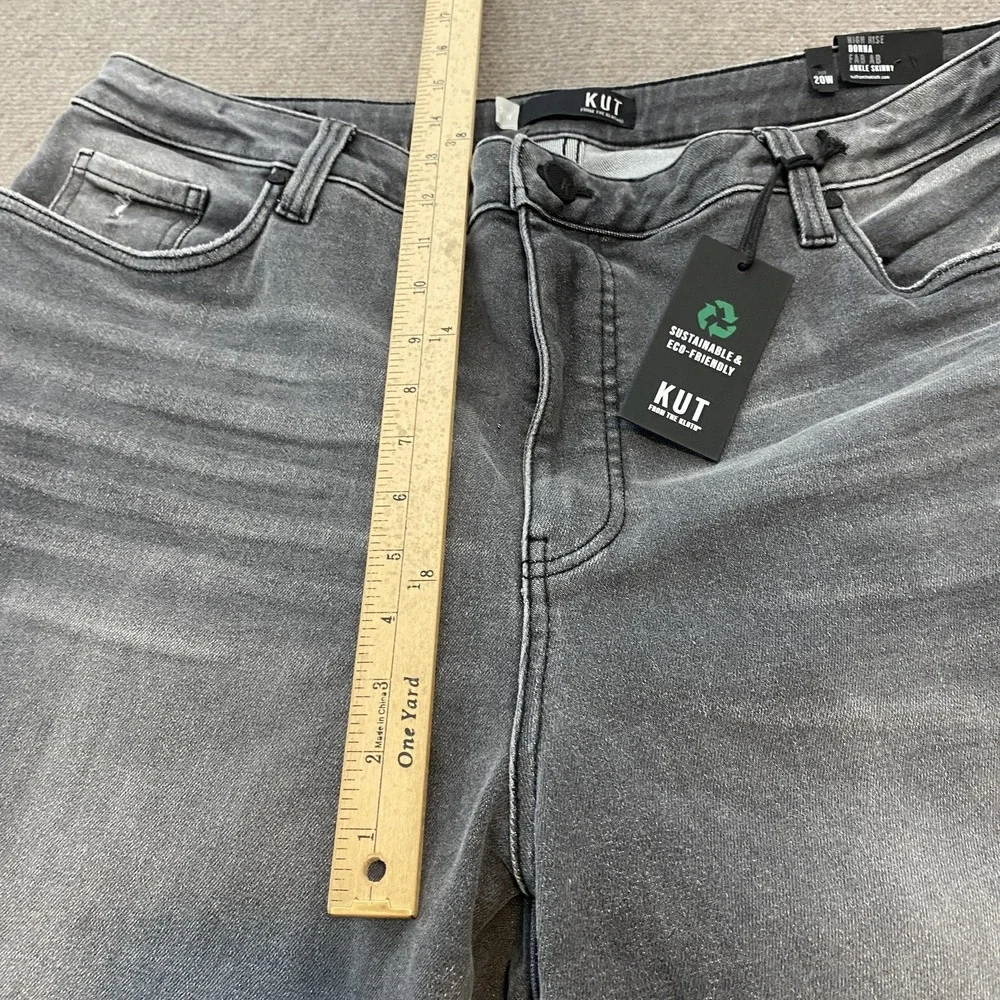 KUT From The Kloth Jeans Womens 20W Gray Donna Fab Ab High Rise Ankle Skinny - Picture 9 of 13